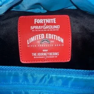 Zaino Sprayground Fortnite Limited Edition Originale - Blu Poliestere - Nuovo Con Etichette